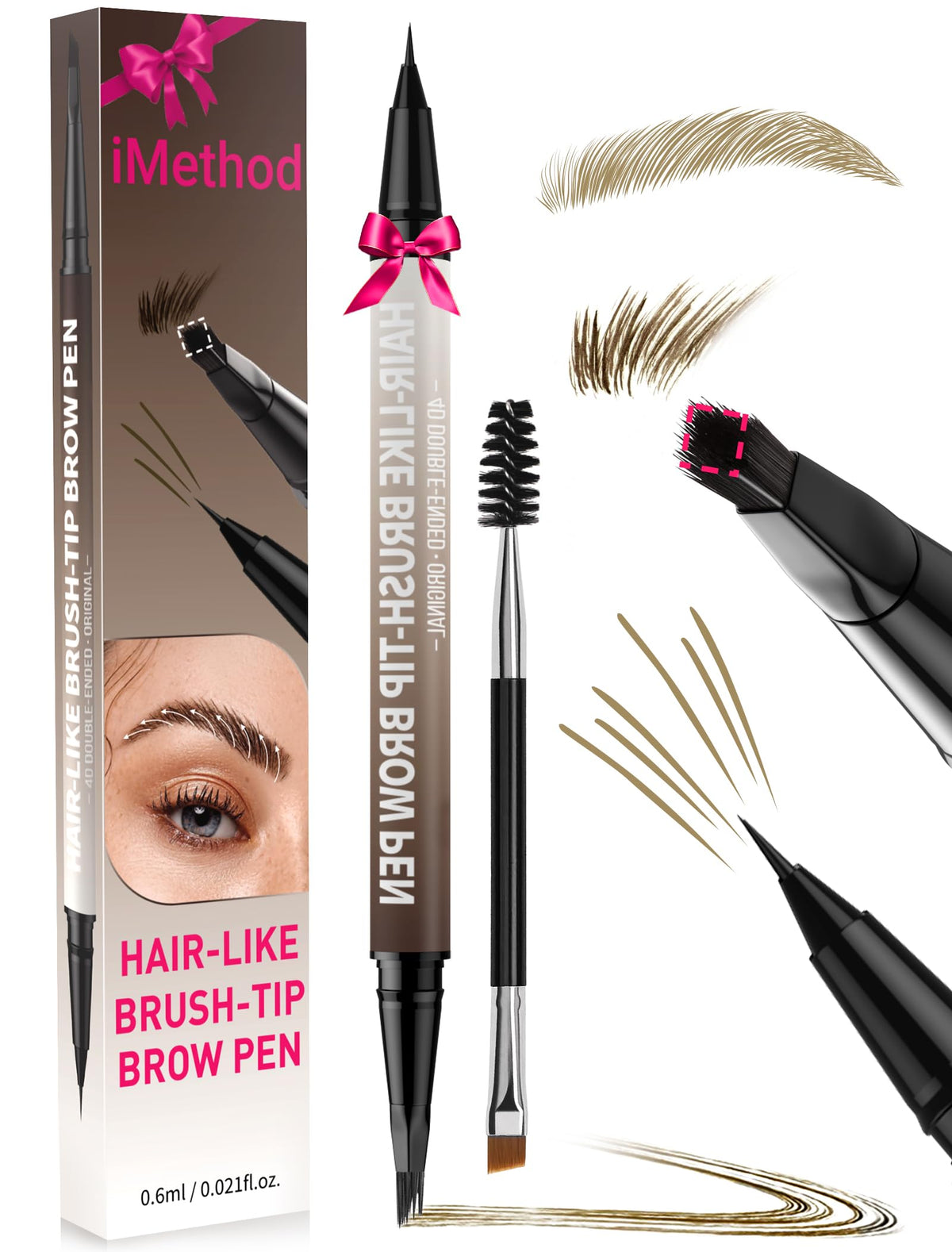 iMethod Eyebrow Pen light brown close-up for natural, defined brows.