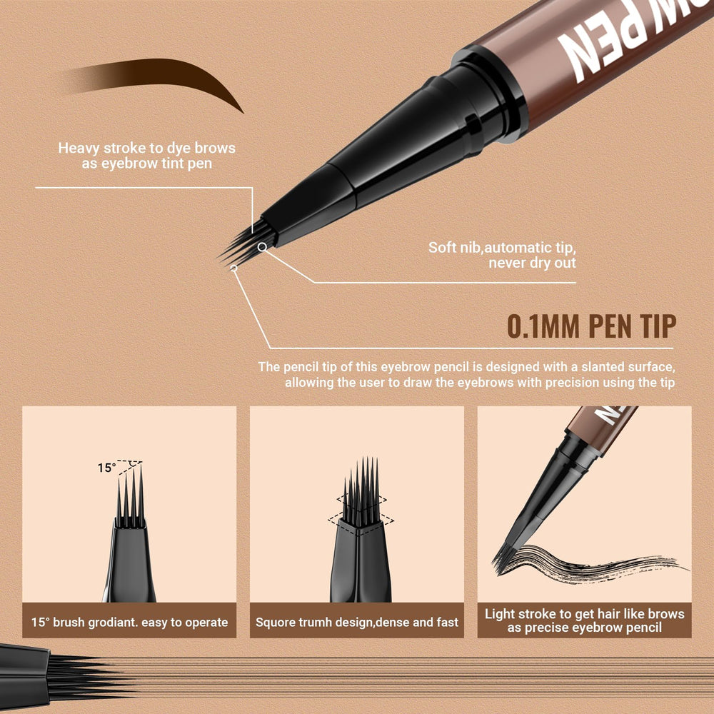 Hair-like tip fills brows for natural density with iMethod.