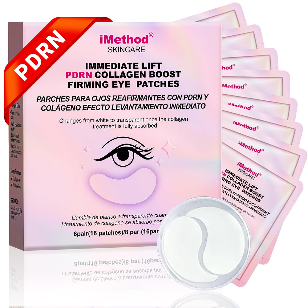 IMETHOD PDRN Eye Patch pack close-up highlighting soothing gel texture for refreshed under-eye care.