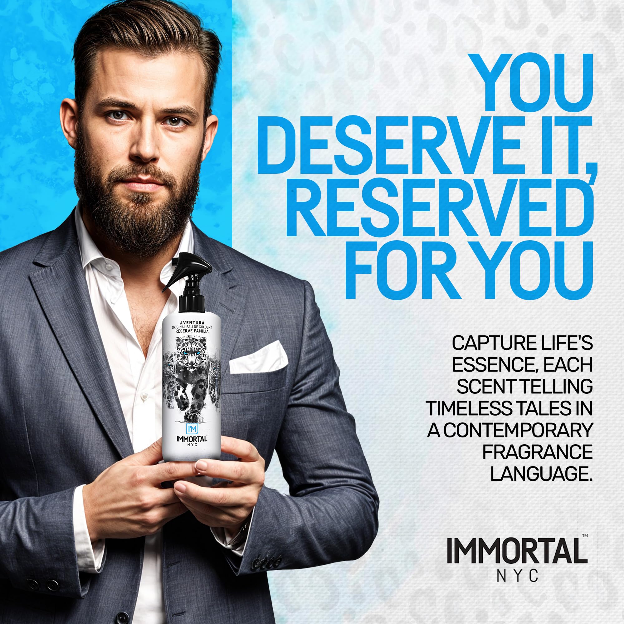 Applying aftershave to skin shows soothing, refreshing effect.