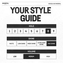 Immortal NYC Aventus low shine finish on a polished hairstyle