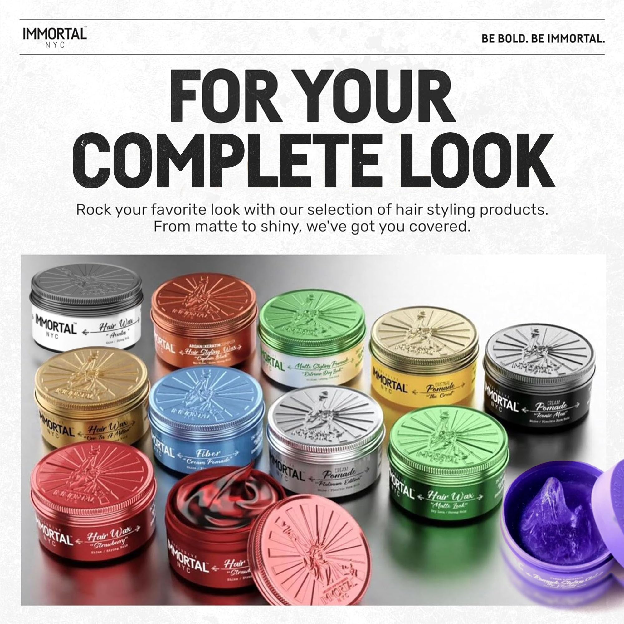 Immortal NYC Aventus water-based pomade ideal for quick daily styling