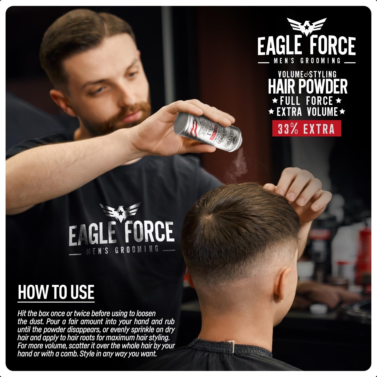 Immortal NYC Eagle Force all-hair-types focus works across textures for volume.