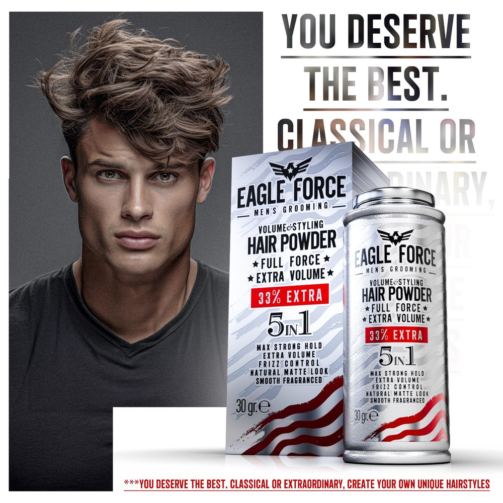 Immortal NYC Eagle Force powder highlights hair-volume for lift and texture.