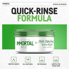 Immortal NYC Matte Styling Pomade scent for day-long freshness