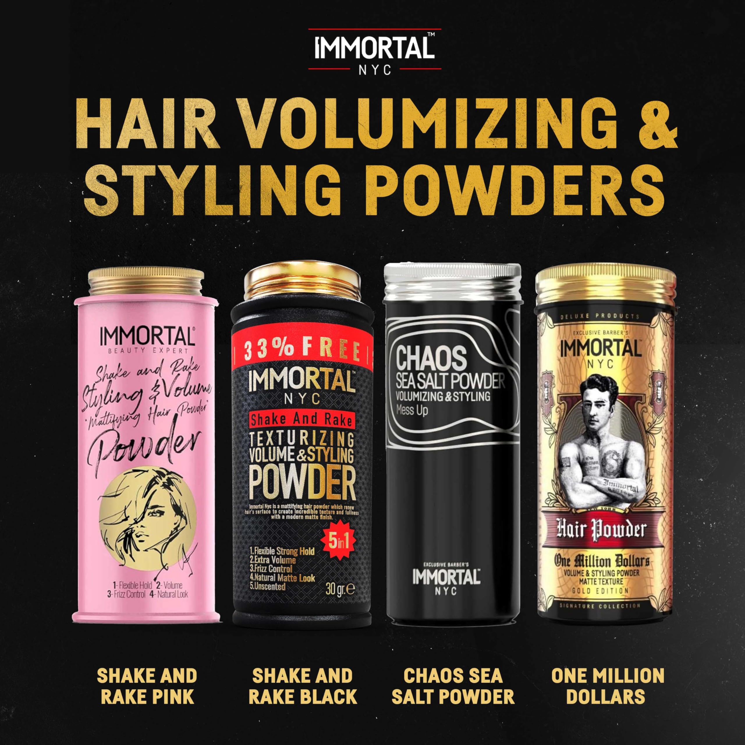 Humid day use of Immortal NYC Shake and Rake powder prevents greasiness.
