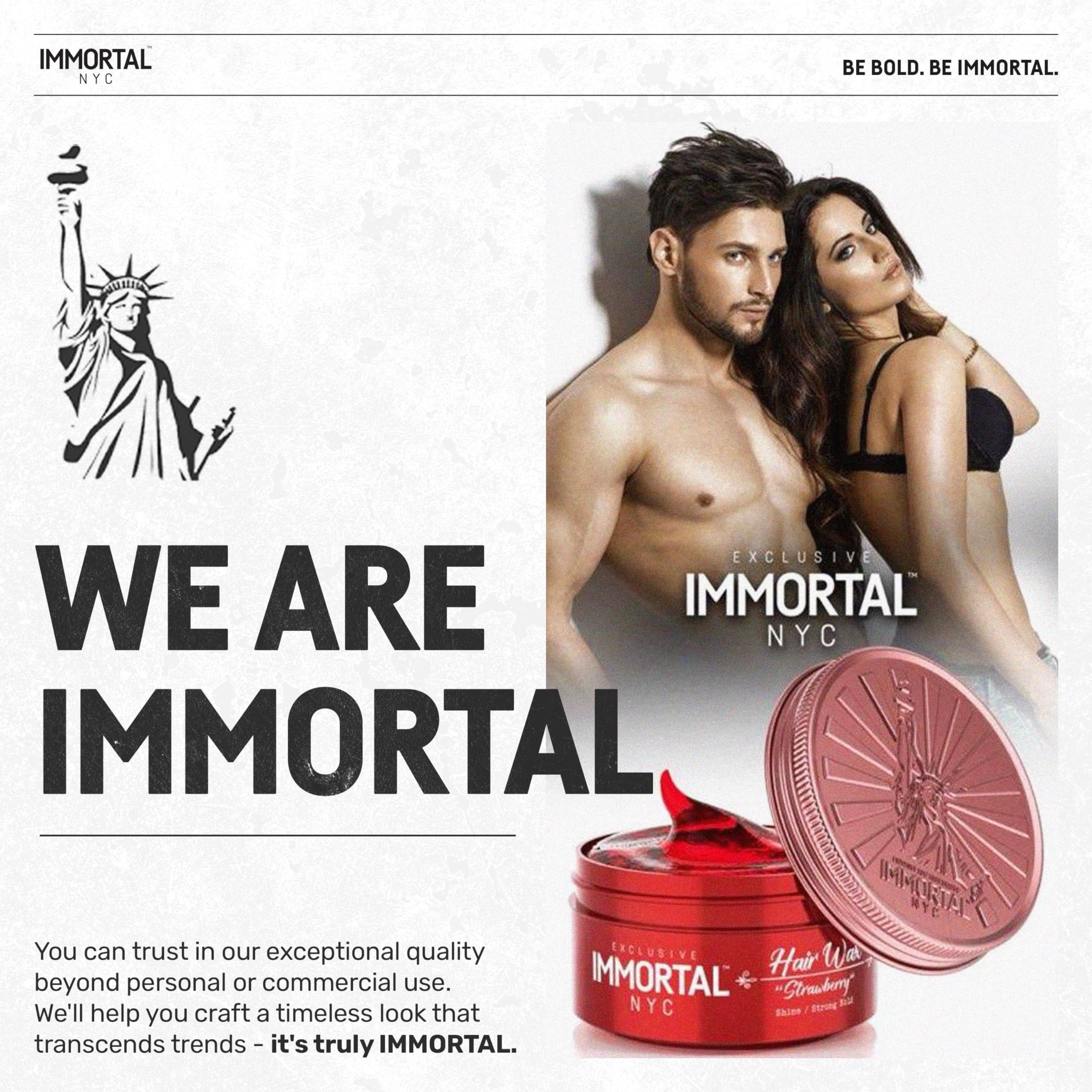 Immortal NYC Strawberry Hair Wax suitable for all hair types and textures.
