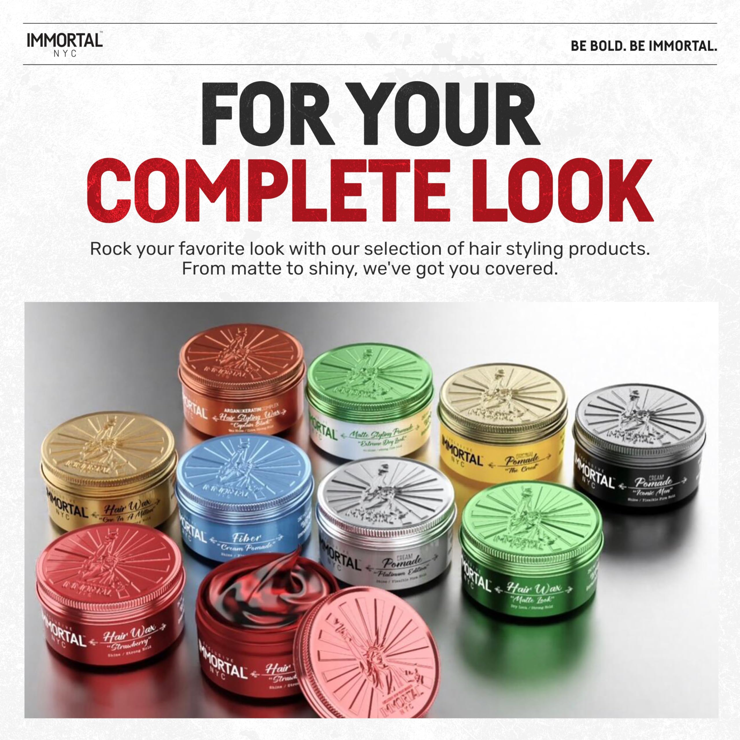 Immortal NYC Strawberry Hair Wax for daily-use styling on men’s hair.