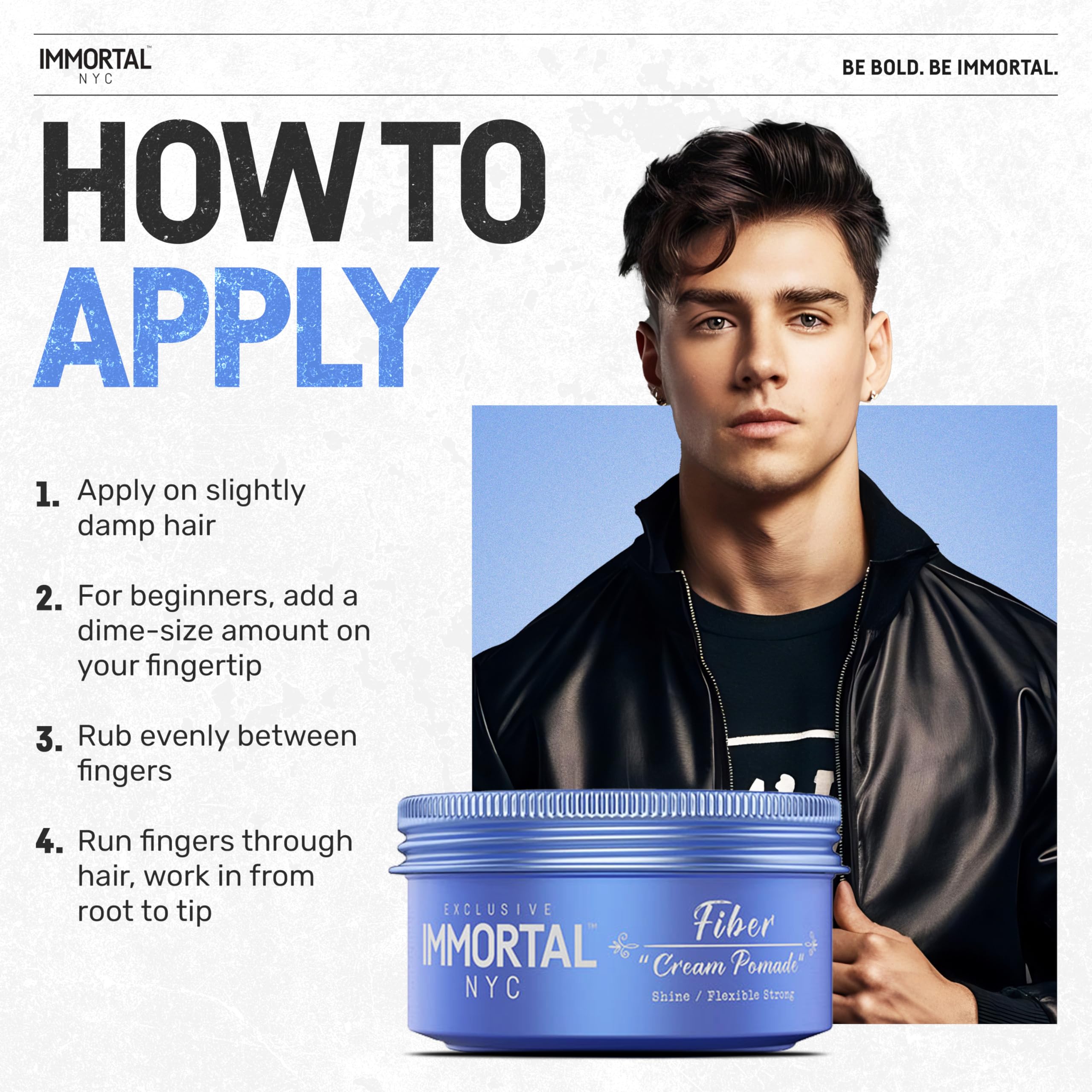 Immortal NYC Fiber Cream Pomade uses all-natural ingredients for safer styling.