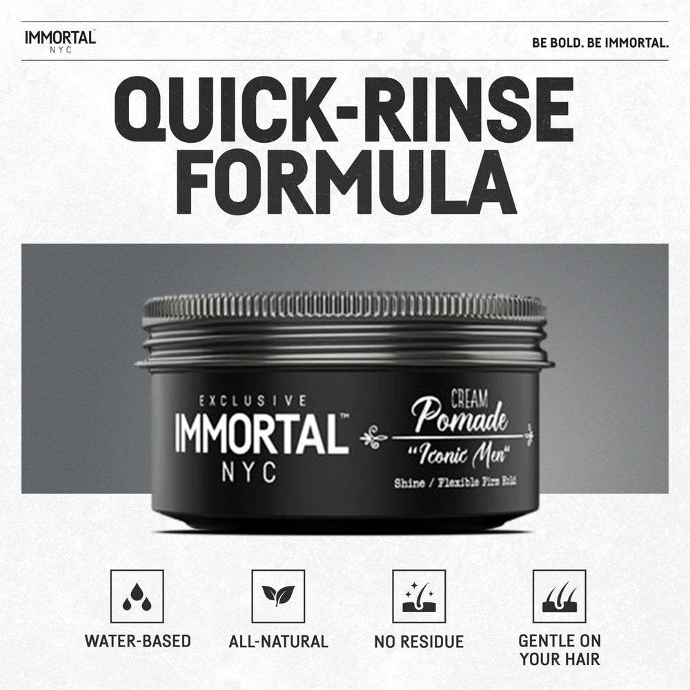 Immortal NYC Iconic Man Pomade used during active lifestyle for moisture resistance.