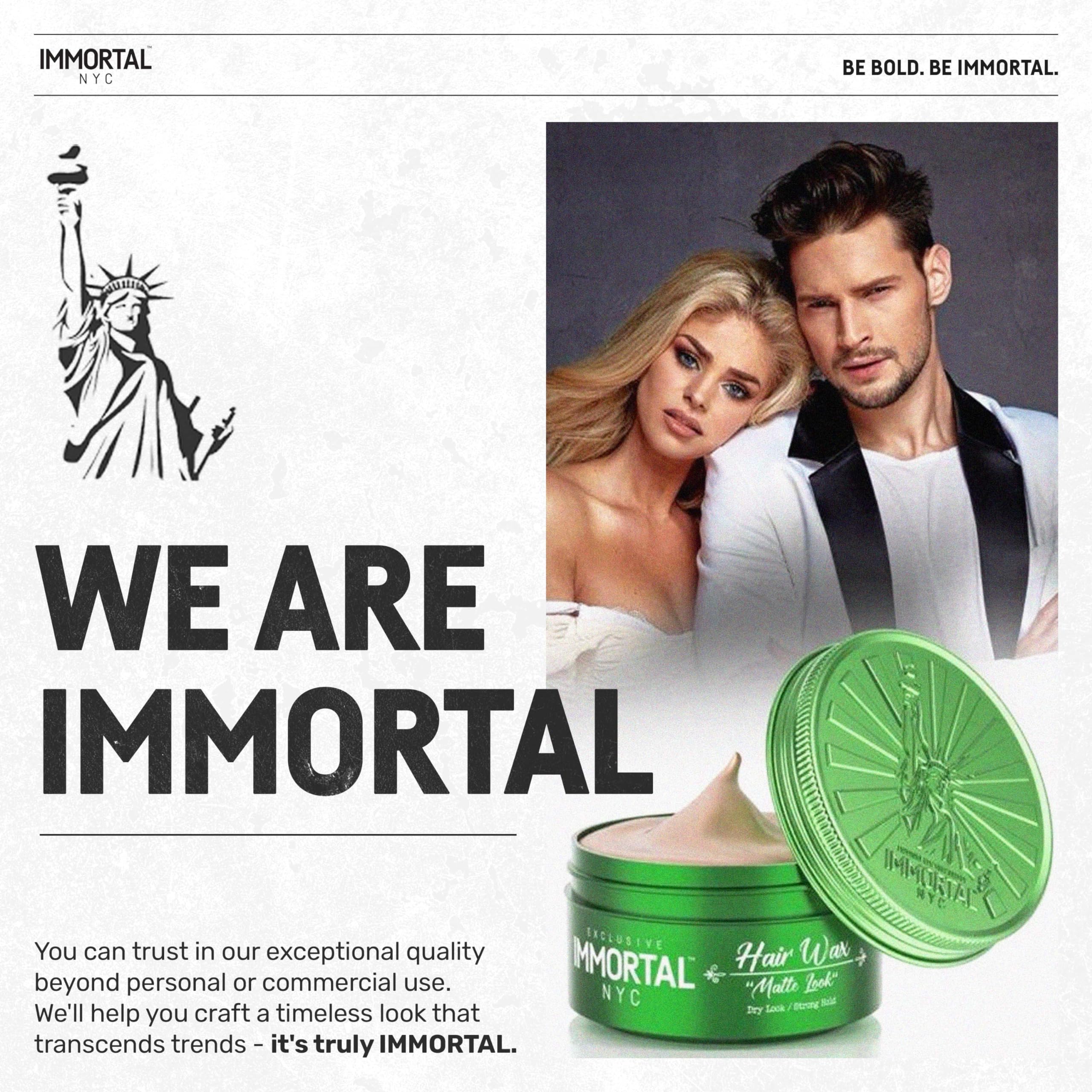 Immortal NYC Matte Look Hair Wax maintains style in extreme weather