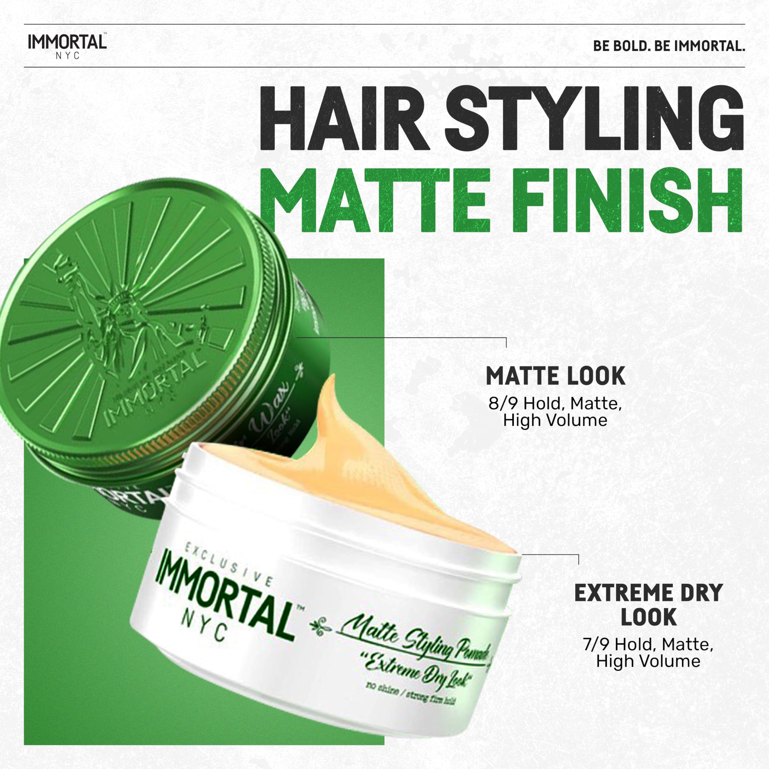 Immortal NYC Matte Look Hair Wax fruity scent for all-day freshness