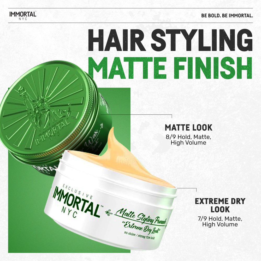 Immortal NYC Matte Look Hair Wax fruity scent for all-day freshness