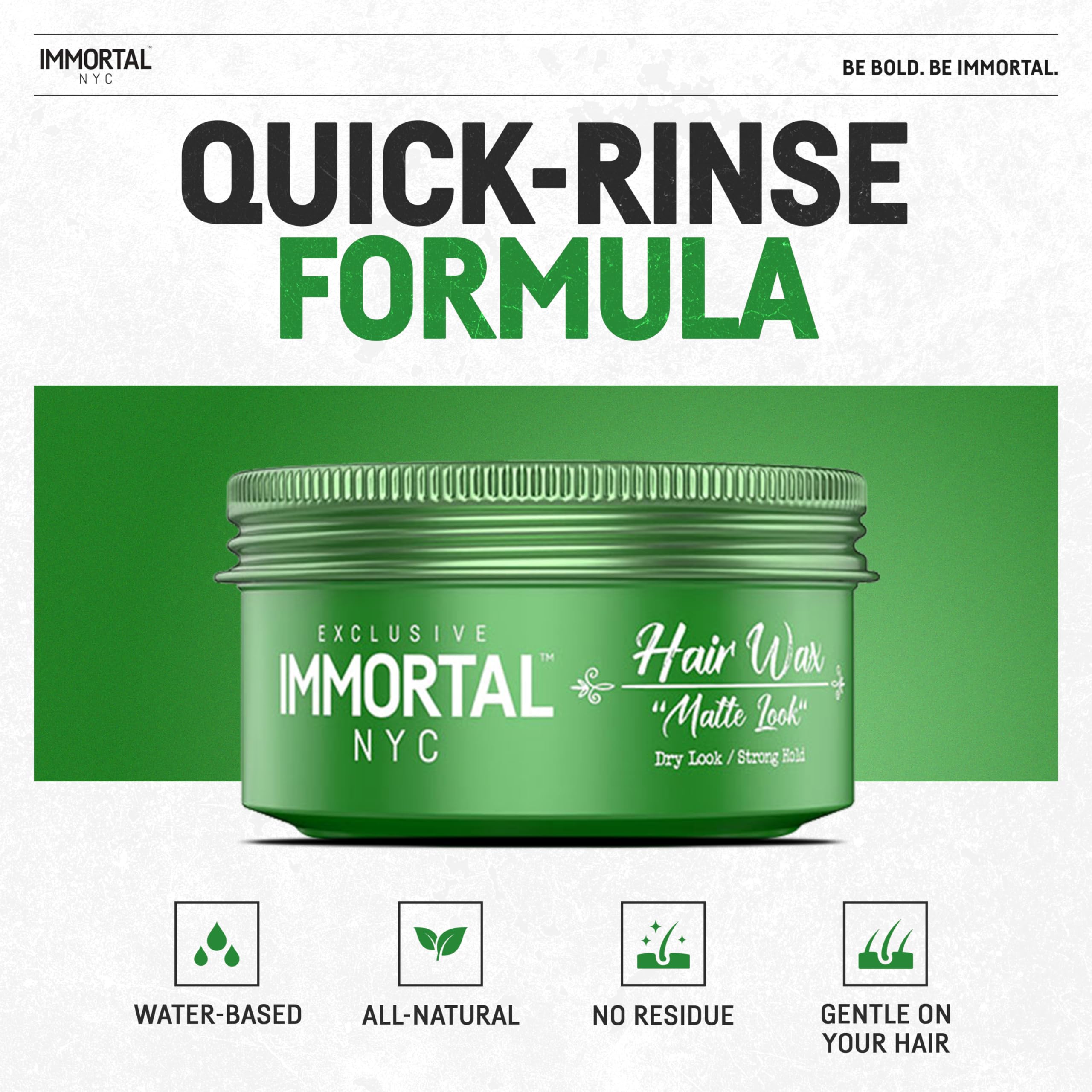Immortal NYC Matte Look Hair Wax hands styling for added volume and texture