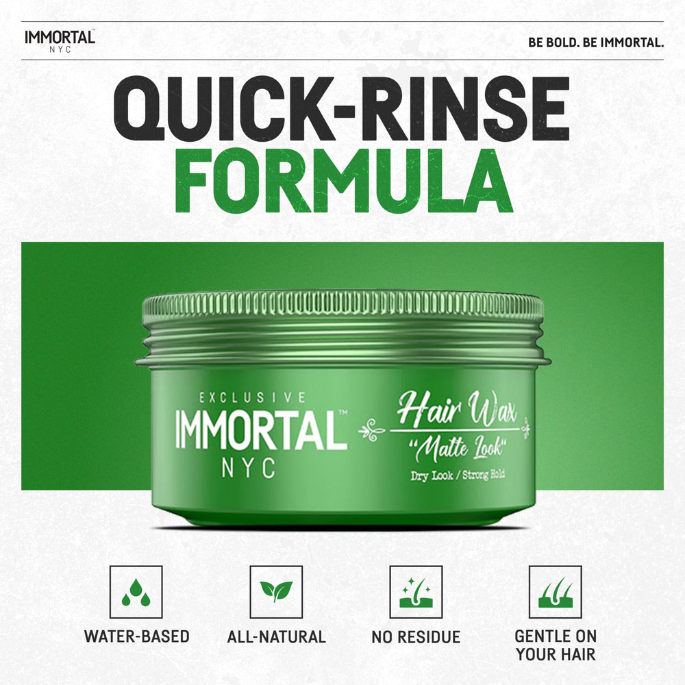 Immortal NYC Matte Look Hair Wax hands styling for added volume and texture