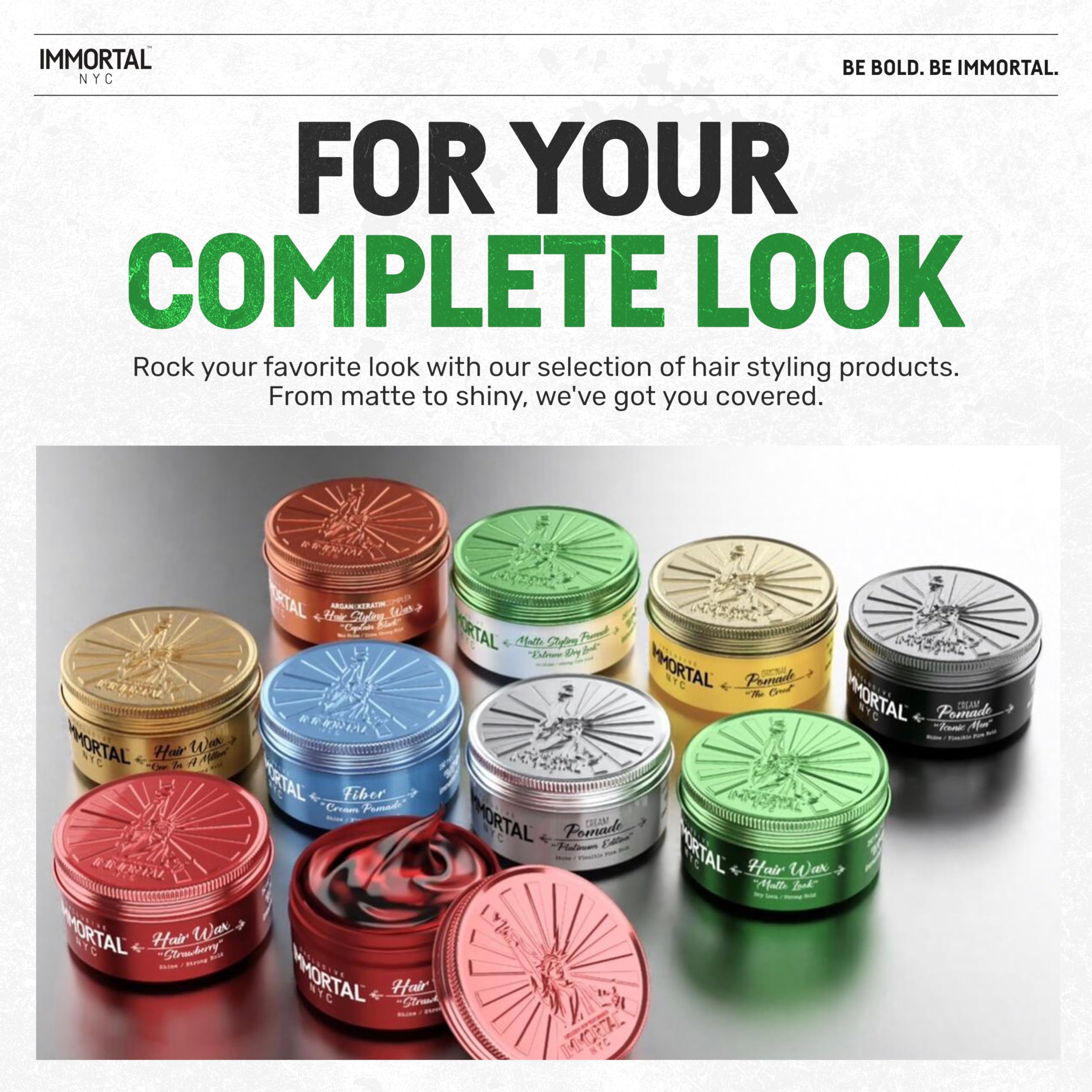 Immortal NYC Matte Look Hair Wax washes out easily with water