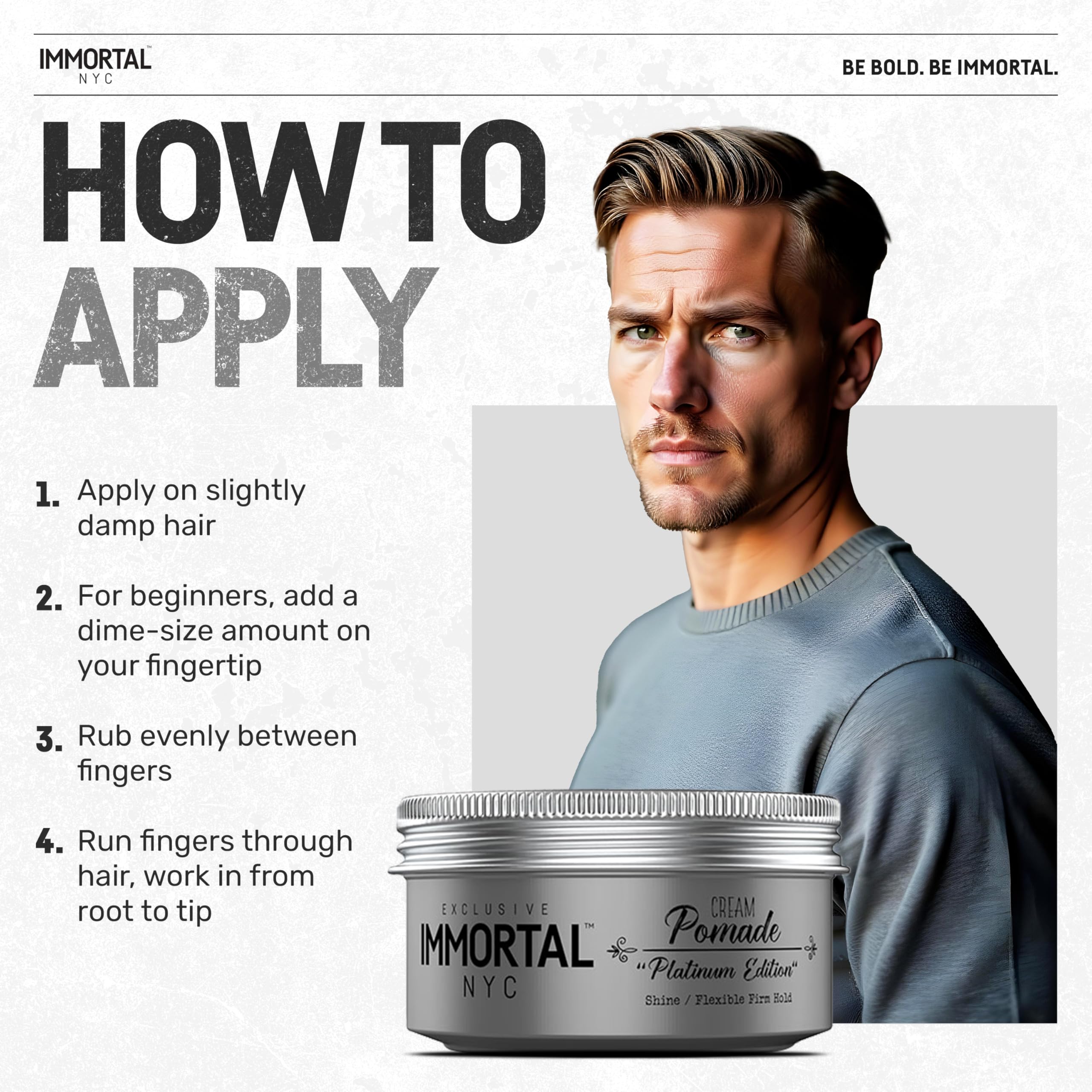 Immortal NYC Platinum Edition packaging box emphasizes premium all-natural ingredients.