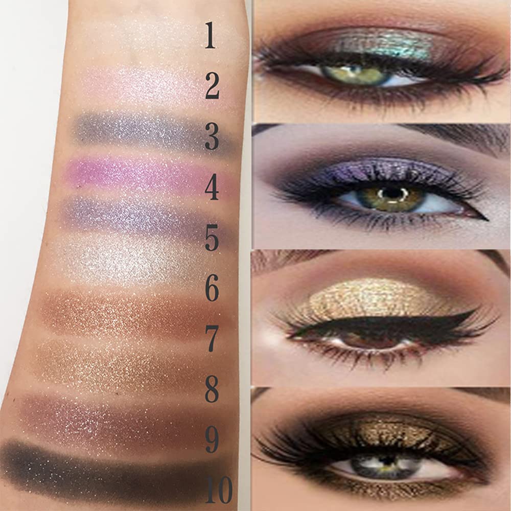 Impeccablery glitter eyeshadow palette swatches reveal highly pigmented shimmer shades.