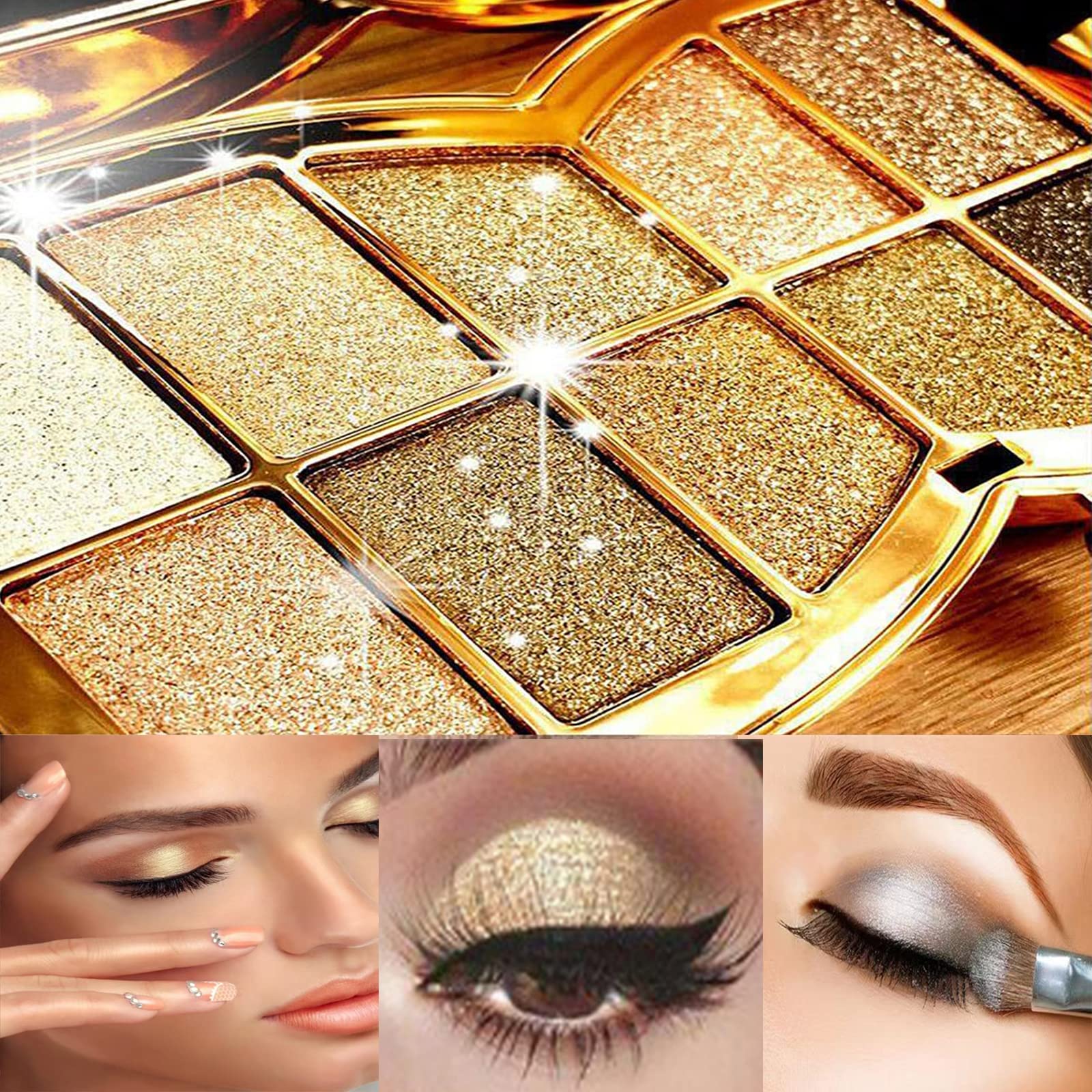Impeccablery glitter eyeshadow palette waterproof and smudge-proof color.