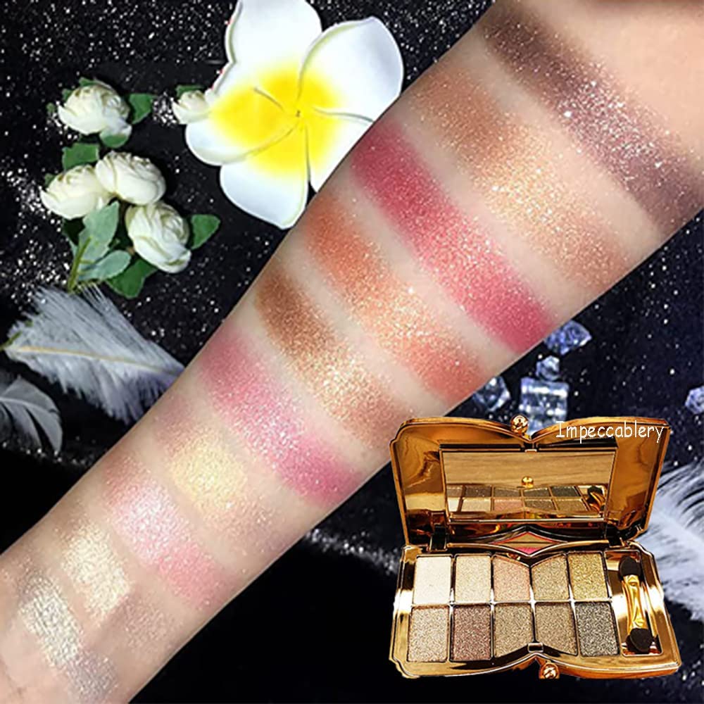 Impeccablery glitter eyeshadow palette wet-application for intensified metallic finish.