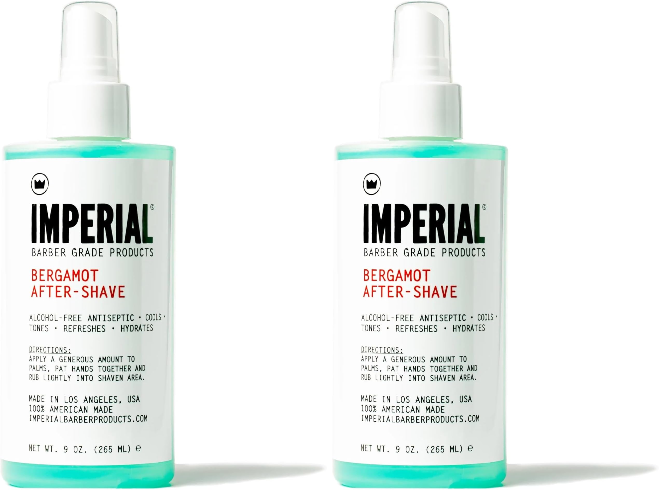 Imperial Bergamot after-shave bottle, 9 oz, alcohol-free for post-shave refresh.