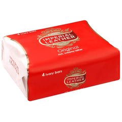 Imperial Leather original bar soap pack with four bars for daily cleansing.