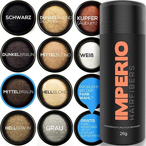 Imperio Hair Building Fibers on dry hair during styling for instant volume
