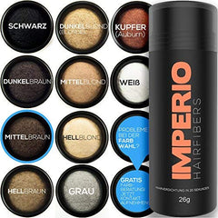 Imperio Hair Building Fibers on dry hair during styling for instant volume