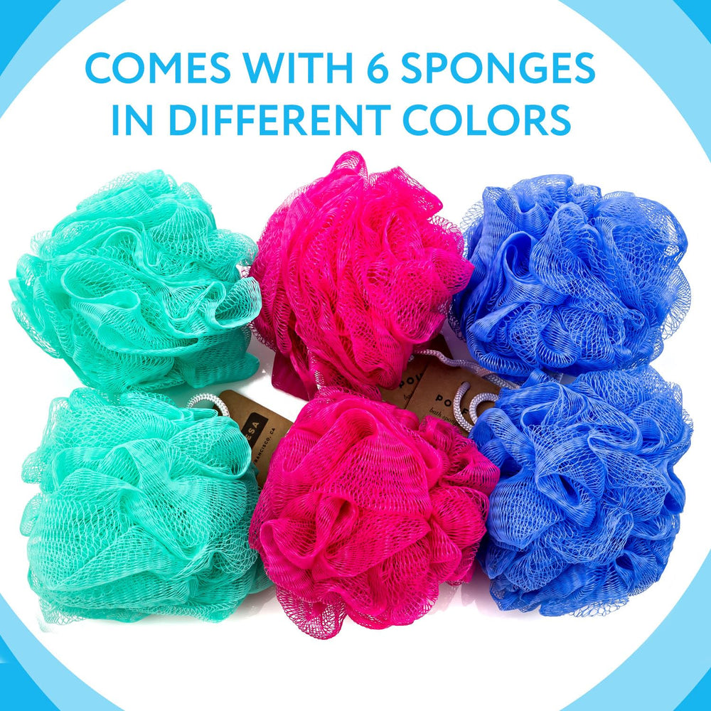 IMPRESA blue-puff loofah design enhances grip and bath routine for men and women