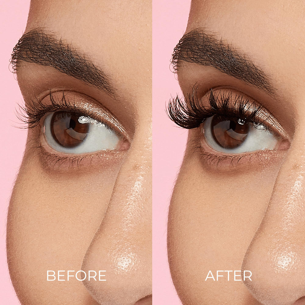 imPRESS Falsies packaging front view demonstrates easy-to-use self-adhesive format.