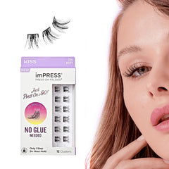 imPRESS Falsies press-on lashes with invisible band for quick, mess-free glam.