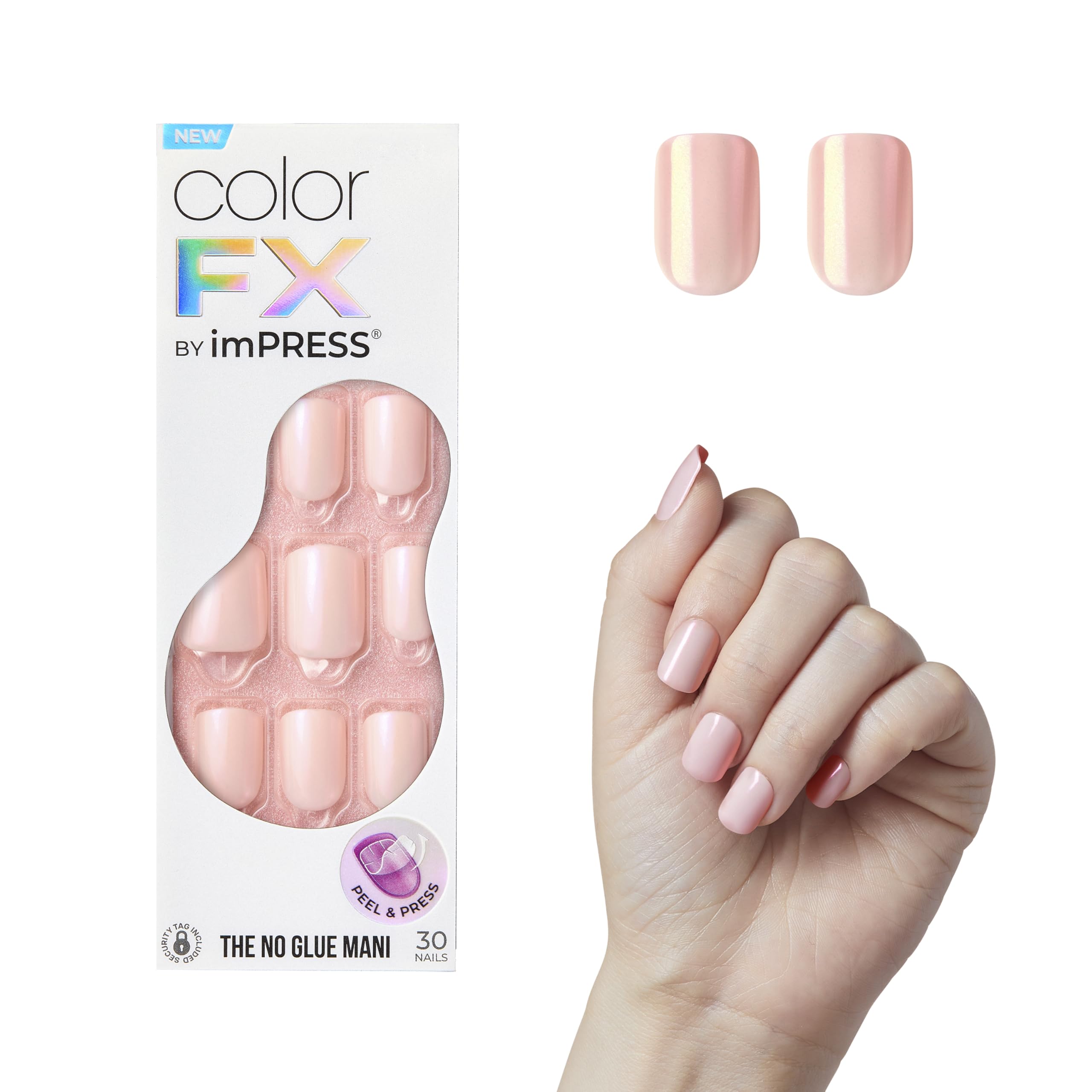 imPRESS Good Mood pink short squoval nails ready-to-wear for at-home manicure.