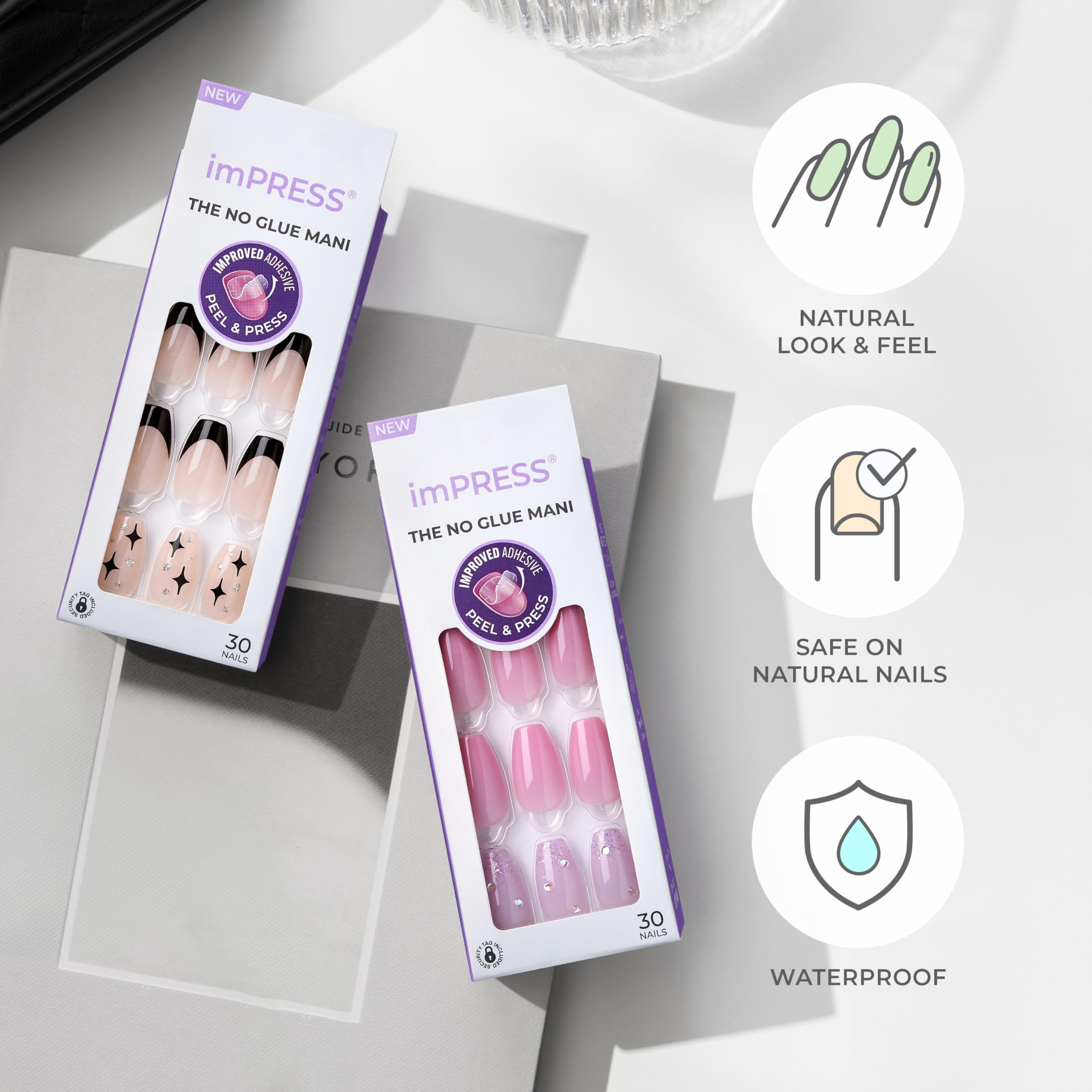imPRESS No Glue Mani glitter finish nails with eye catching detail