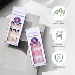 imPRESS No Glue Mani glitter finish nails with eye catching detail