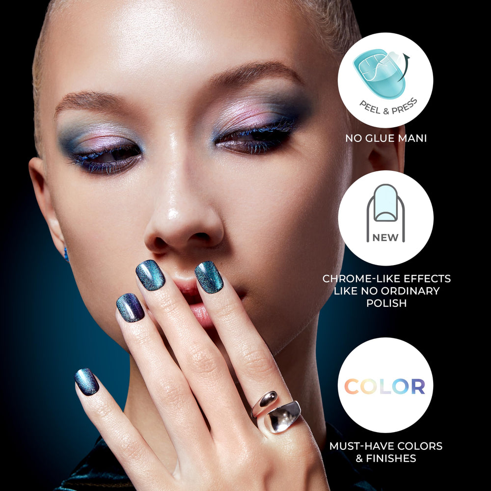 imPRESS no-glue mani kit contents arranged for at-home use