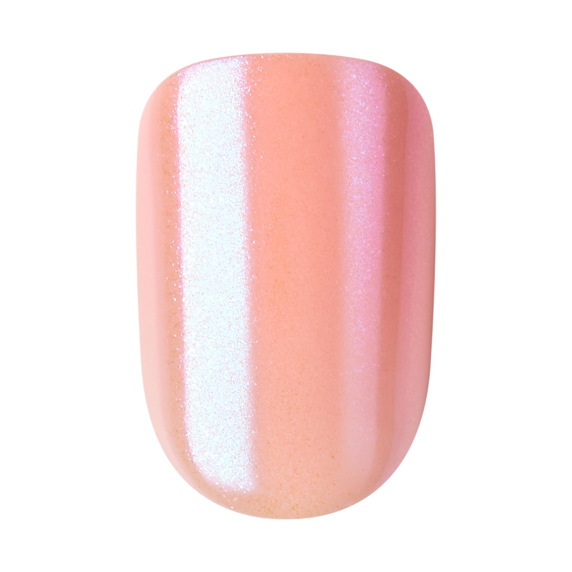 imPRESS Satellite nails on hand showcasing short squoval shape