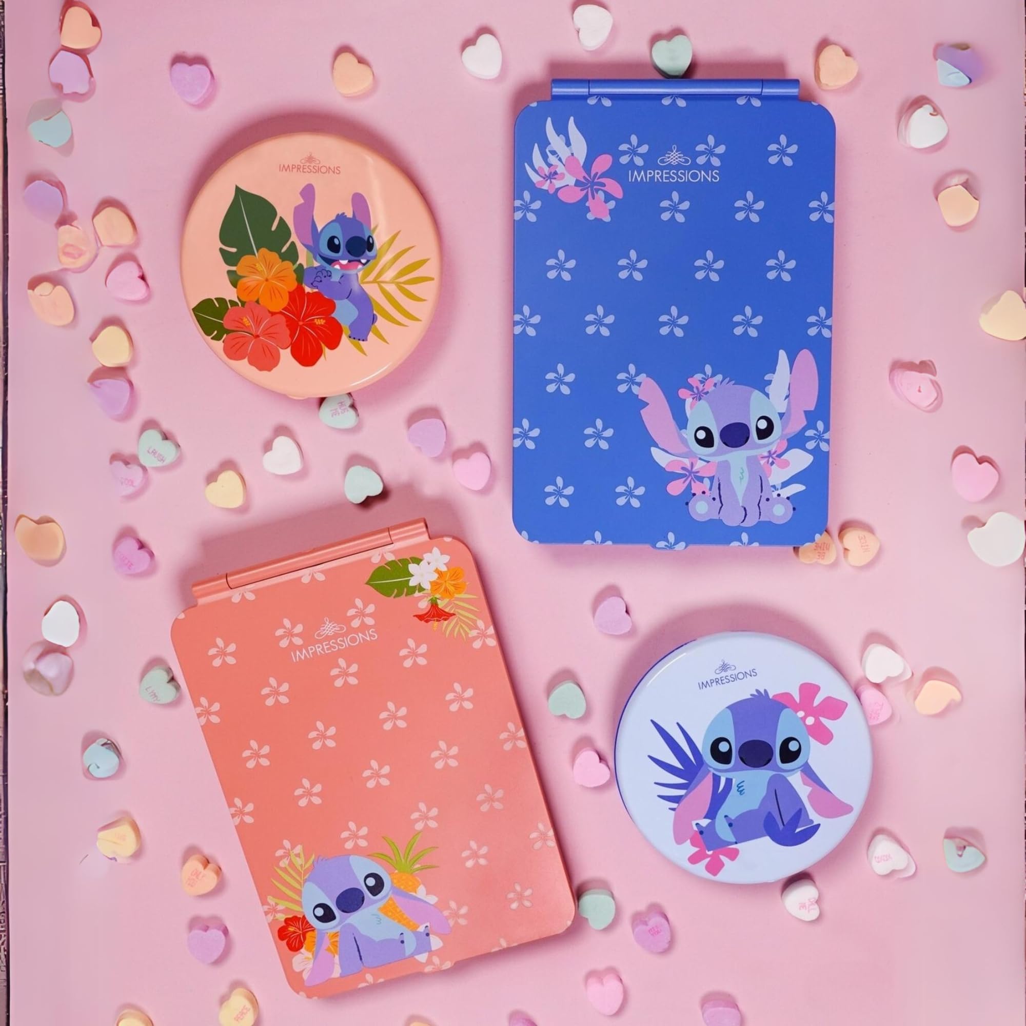 Impressions Vanity Disney Stitch mirror's protective flip cover keeps it secure