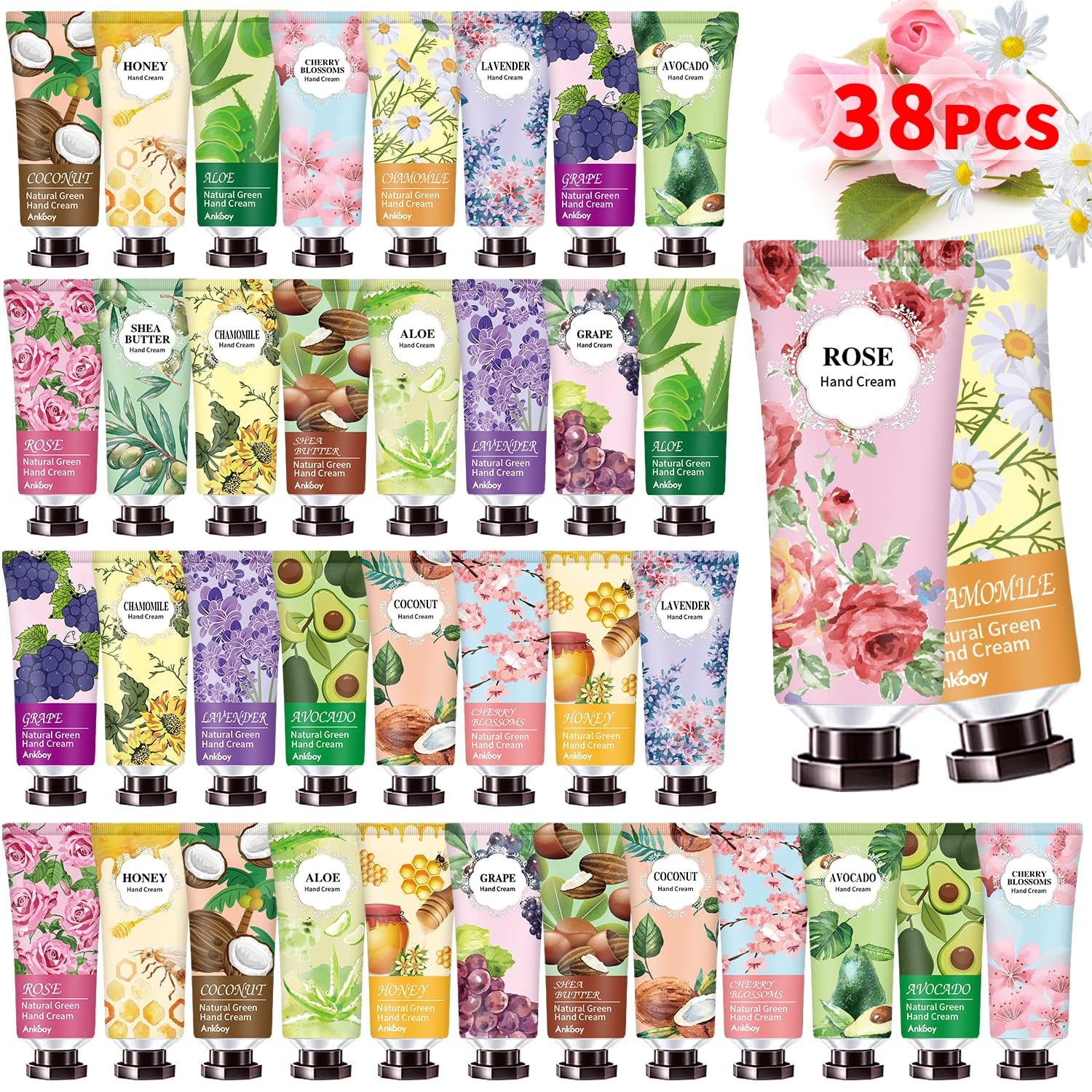 INALIER 38-pack hand cream bulk gift set with assorted scents for gifting and everyday hydration.