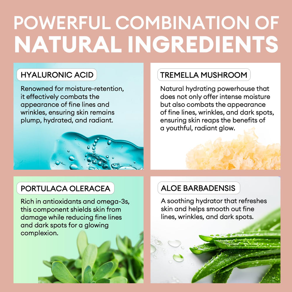 Inblair Rejuvenate ingredients focus on hyaluronic acid and tremella.