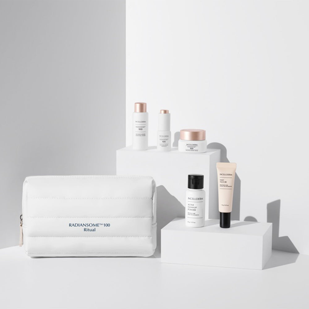 INCELLDERM Active Clean-Up Powder cleanses gently to lift impurities and smooth texture.