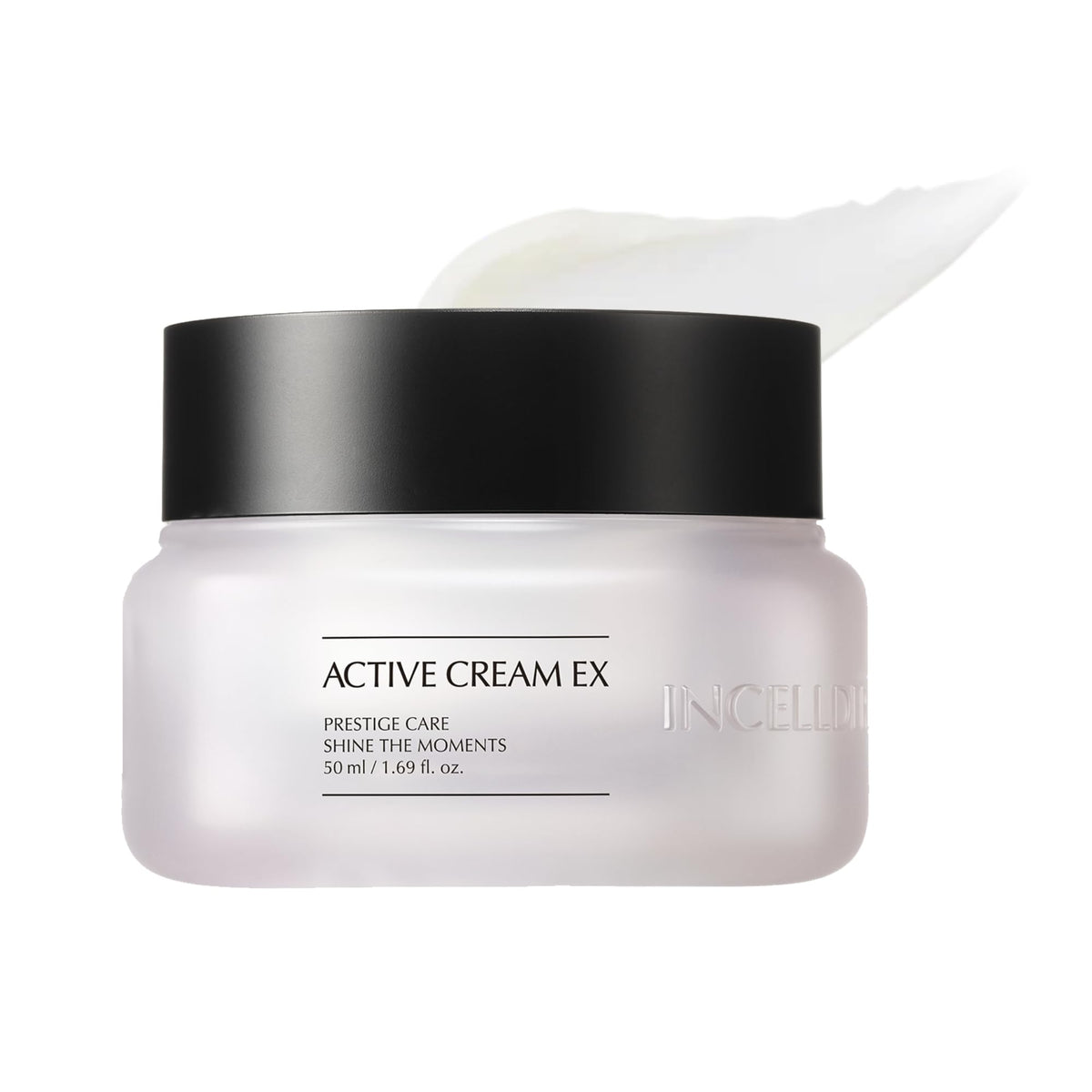 INCELLDERM Riman Active Cream EX bottle shown for rapid hydration on sensitive skin.