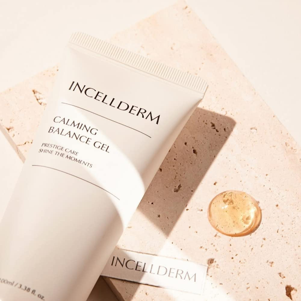 INCELLDERM Riman Calming Balance Gel application on hand for quick absorption.