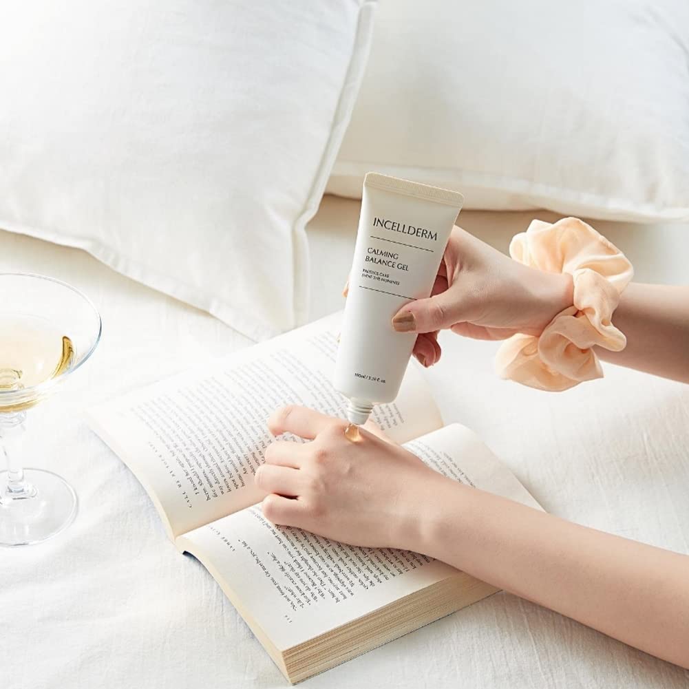 INCELLDERM Riman Calming Balance Gel swirl texture for smooth finish.