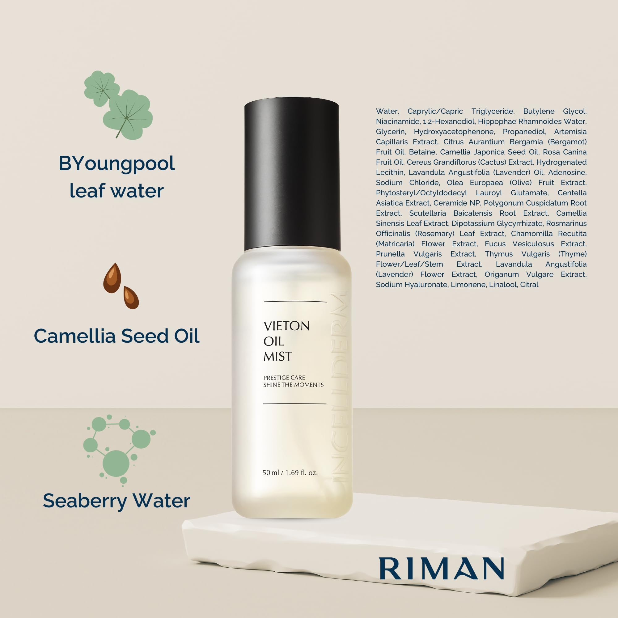 Lightweight mist absorbs quickly for a refreshed complexion