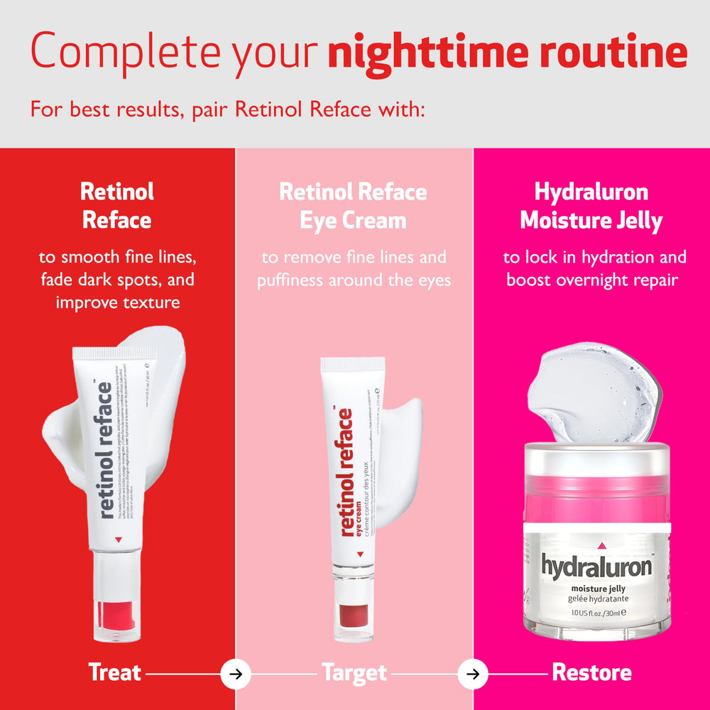 INDEED Labs Retinol Reface night routine setup suggests effective evening care.