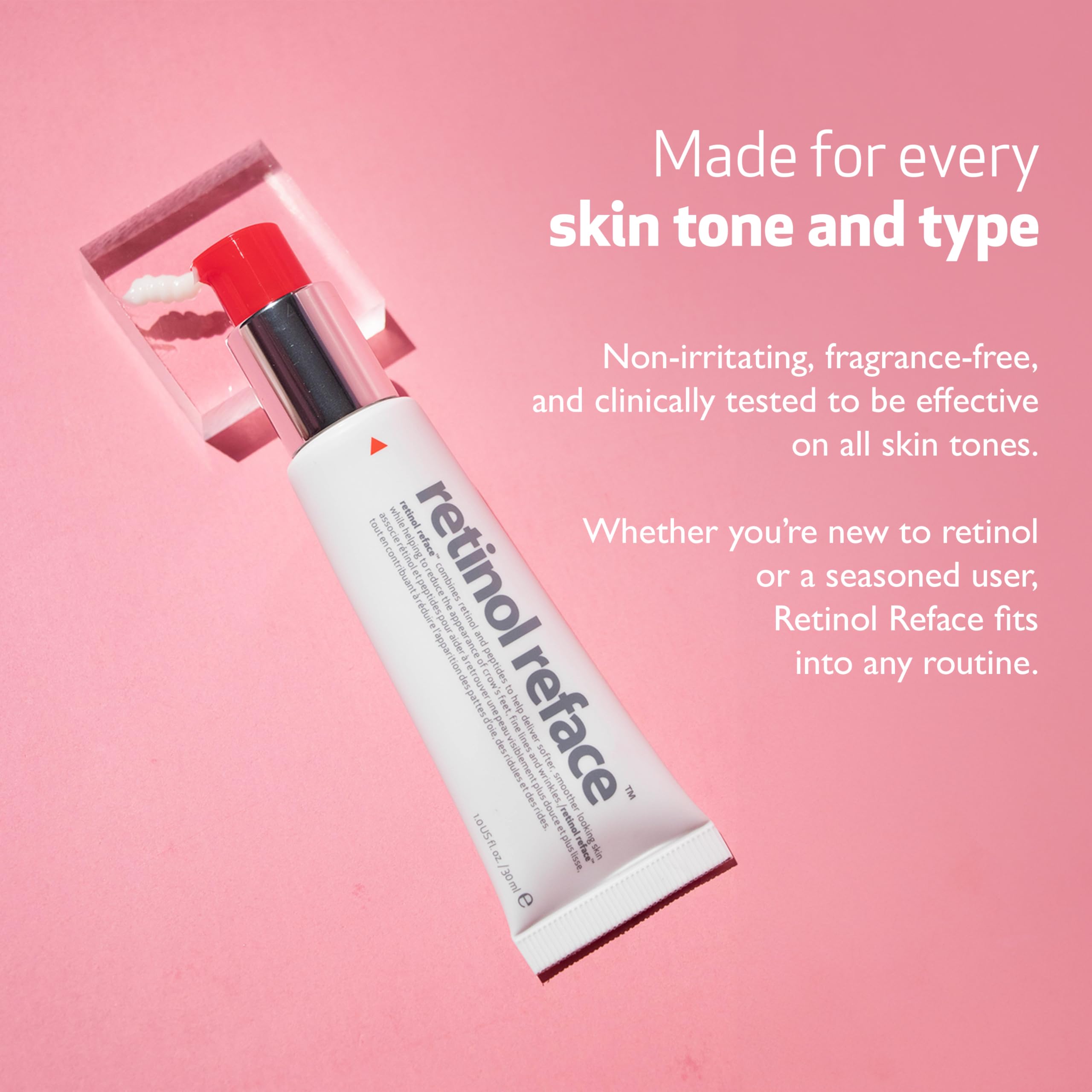 INDEED Labs Retinol Reface swatch on dish shows rich, non-greasy finish.
