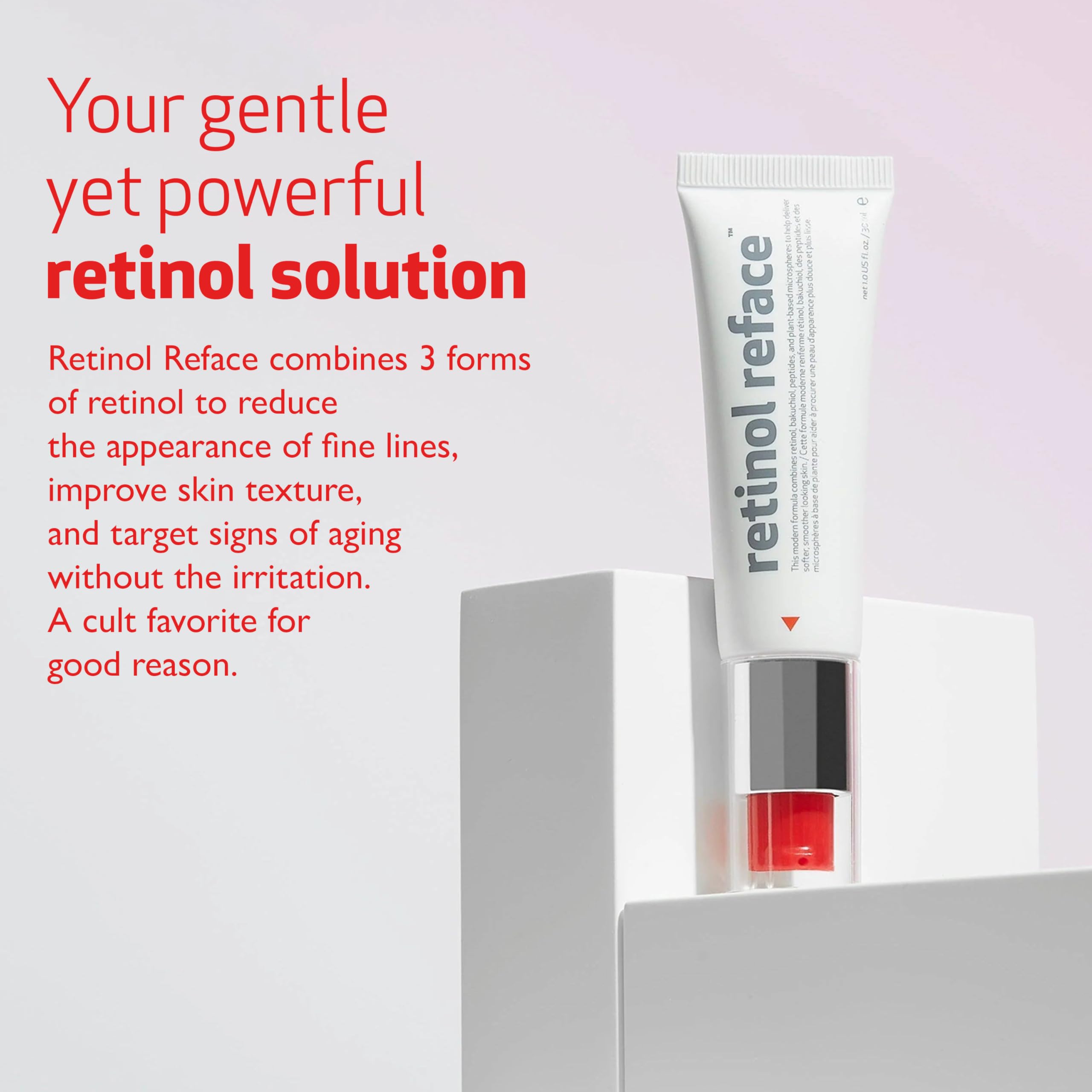 INDEED Labs Retinol Reface textured cream pump demonstrates easy nightly application.