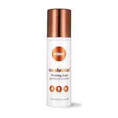Indeed Nanobronze bottle dispense shows easy self-tan delivery for face and body.