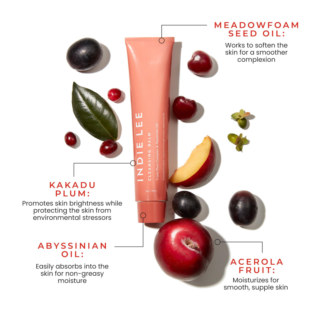 Indie Lee cleansing balm melting makeup on the skin