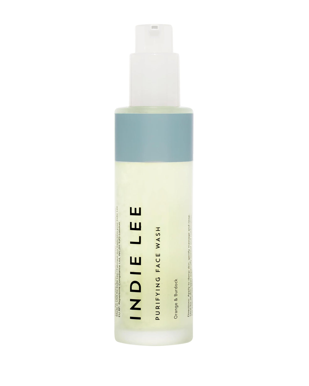 Indie Lee Purifying Face Wash bottle with foaming pump for makeup removal